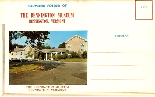 Bennington Museum, Bennington, Vermont, souvenir folder