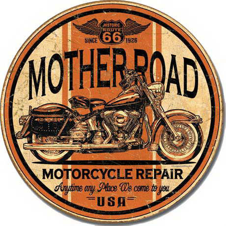 Mother Road Repair Tin Sign