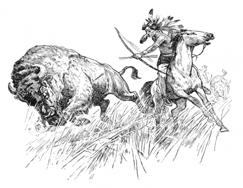 Indian Buffalo Hunt Coloring Page Free Digital Download