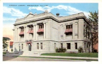 Lincoln Library, Springfield, Illinois Postcard