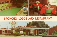 Broncho Lodge and Restaurant, Amarillo, Texas Postcard