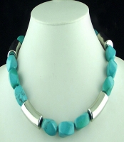 Silver & Turquoise Necklace - Free Shipping