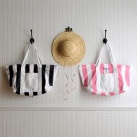Candy Striped Beach Tote Bag