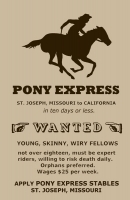 Pony Express Riders Wanted 11x17 Poster