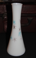 Atomic era (1950's) white glass vase