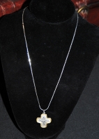 Sterling Silver Cross Pendant Necklace - Vintage - Free Shipping