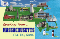 Massachusetts Postcard Poster