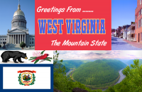 West Virginia Postcard Poster