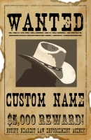 Custom Wanted - Reward (Personalized) 11x17 Poster