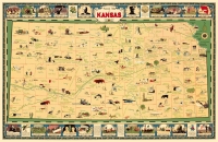 Kansas Pictorial Map 11x17 Poster