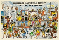 Capitan, New Mexico Western Saturday Night Postcard