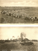 Harvesting/Threshing Wheat in Oklahoma - Set of 2 Postcards