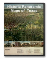 Texas 21 City Panoramic Maps on CD