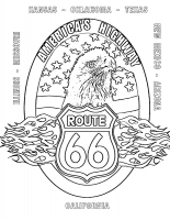 Route 66 Eagle Coloring Page (Download)