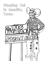 Amarillo, Texas - Big Texan Sign Coloring Page (Download)