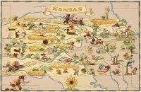 Kansas Cartoon Map 11x17 Poster