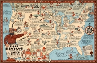Paul Bunyan's Pictorial Map of the United States 11x17 Poster