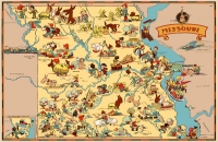 Missouri Cartoon Map 11x17 Poster