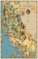 California Cartoon Map 11x17 Poster