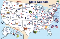 U.S. Capitals Map Poster