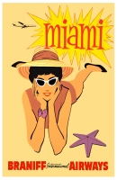 Miami Braniff Airways 11x17 Poster