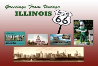 Illinois Route 66 Vintage Greetings Postcard