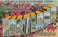 Greetings From Portland, Oregon Large Letter Postcard