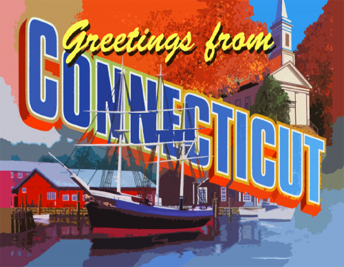 Greetings From Connecticut Postcard