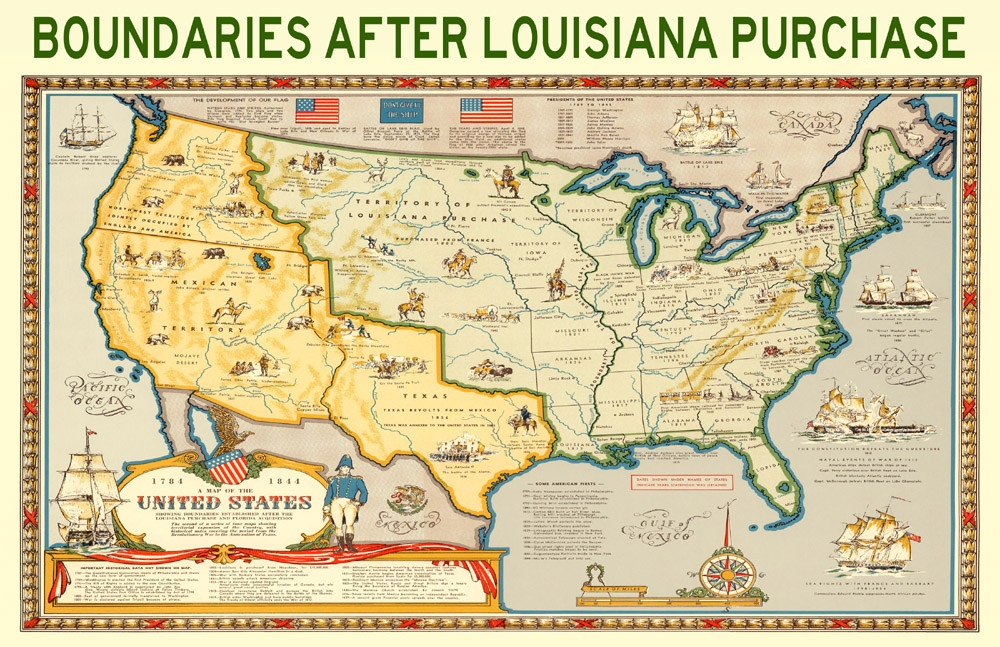 USA Southern States Travel Poster Map Florida Louisiana 