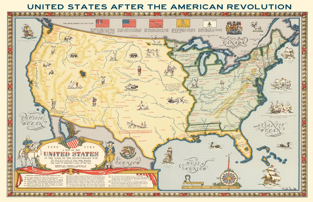 U S Map After The American Revolution