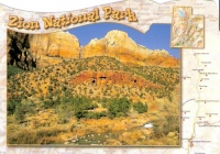 Zion National Park, Utah - Landscape-Map Postcard