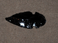 Knapped Obsidian Glass Arrowhead