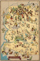 Arizona Cartoon Map 11x17 Poster