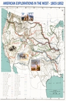 American Explorations  Map Poster