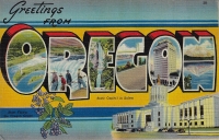 Greetings From Oregon Large Letter Postcard