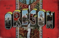 Greetings From Oregon Large Letter Postcard