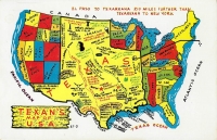 Texans Map of the U.S.A.