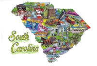 South Carolina - Who, What, & Where Map Postcard